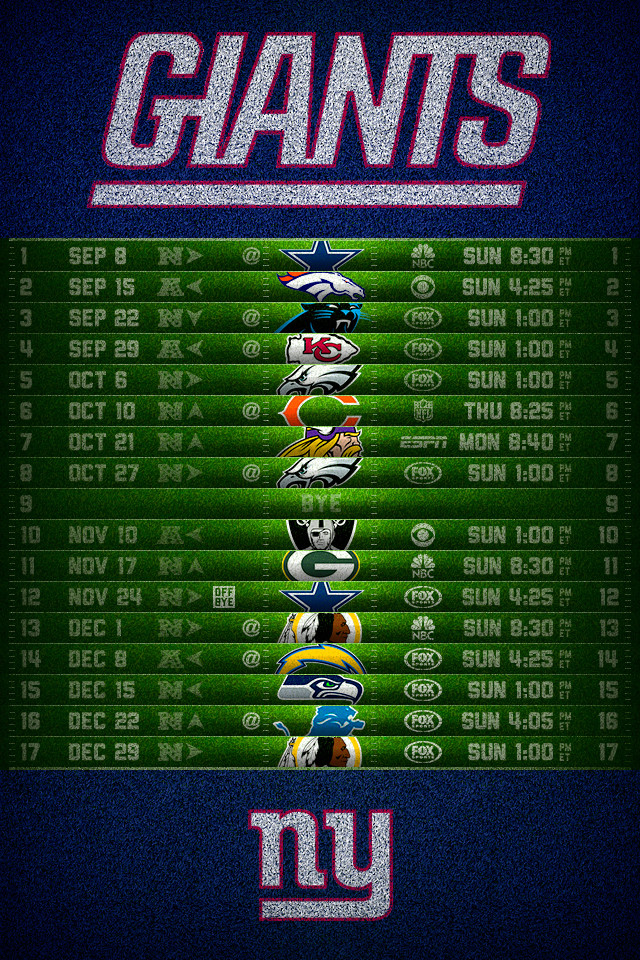 New York Giants Football Schedule Iphone Wallpaper