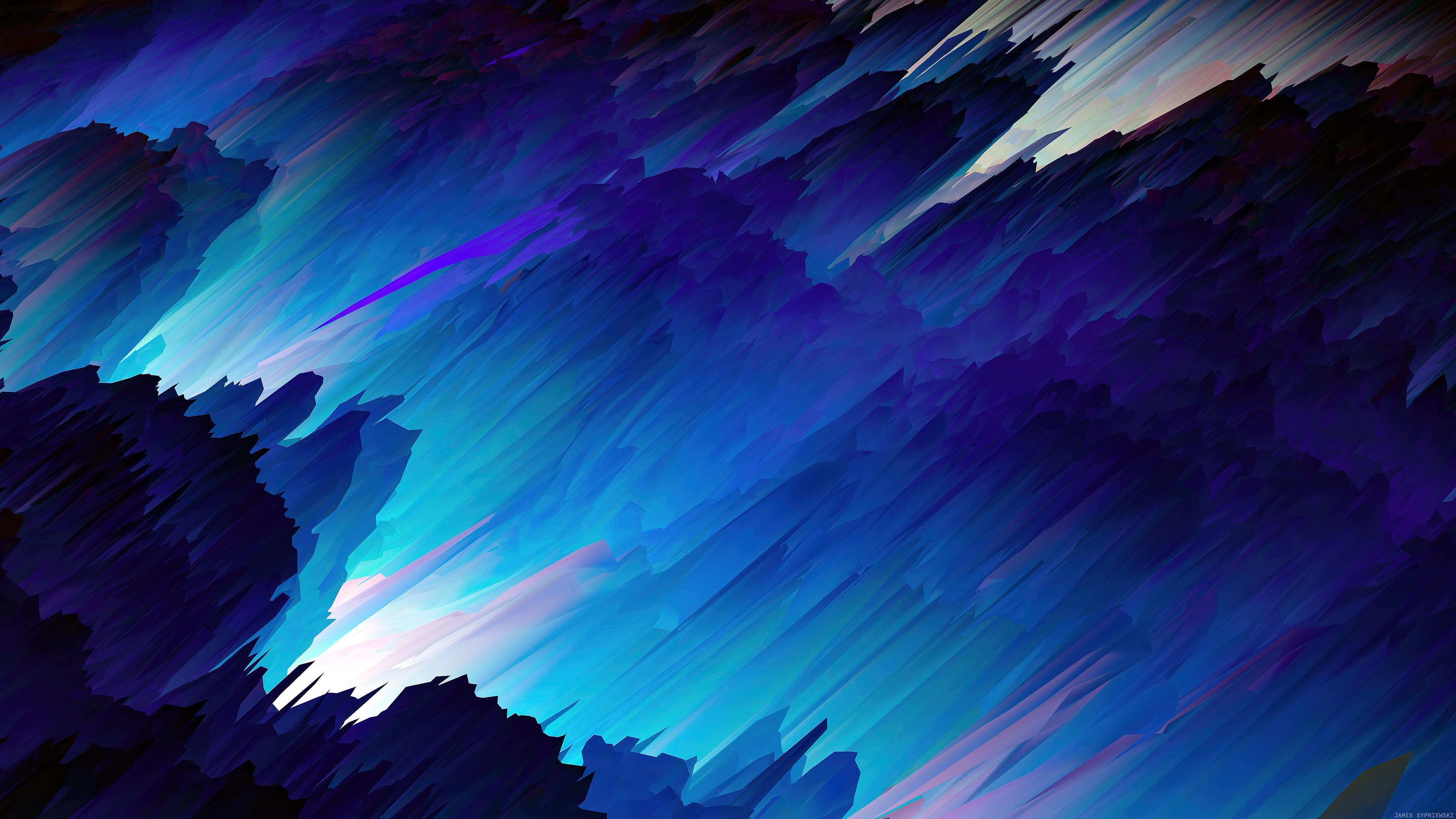 Abstract Blue Wave Background Digital Art 4k Rare