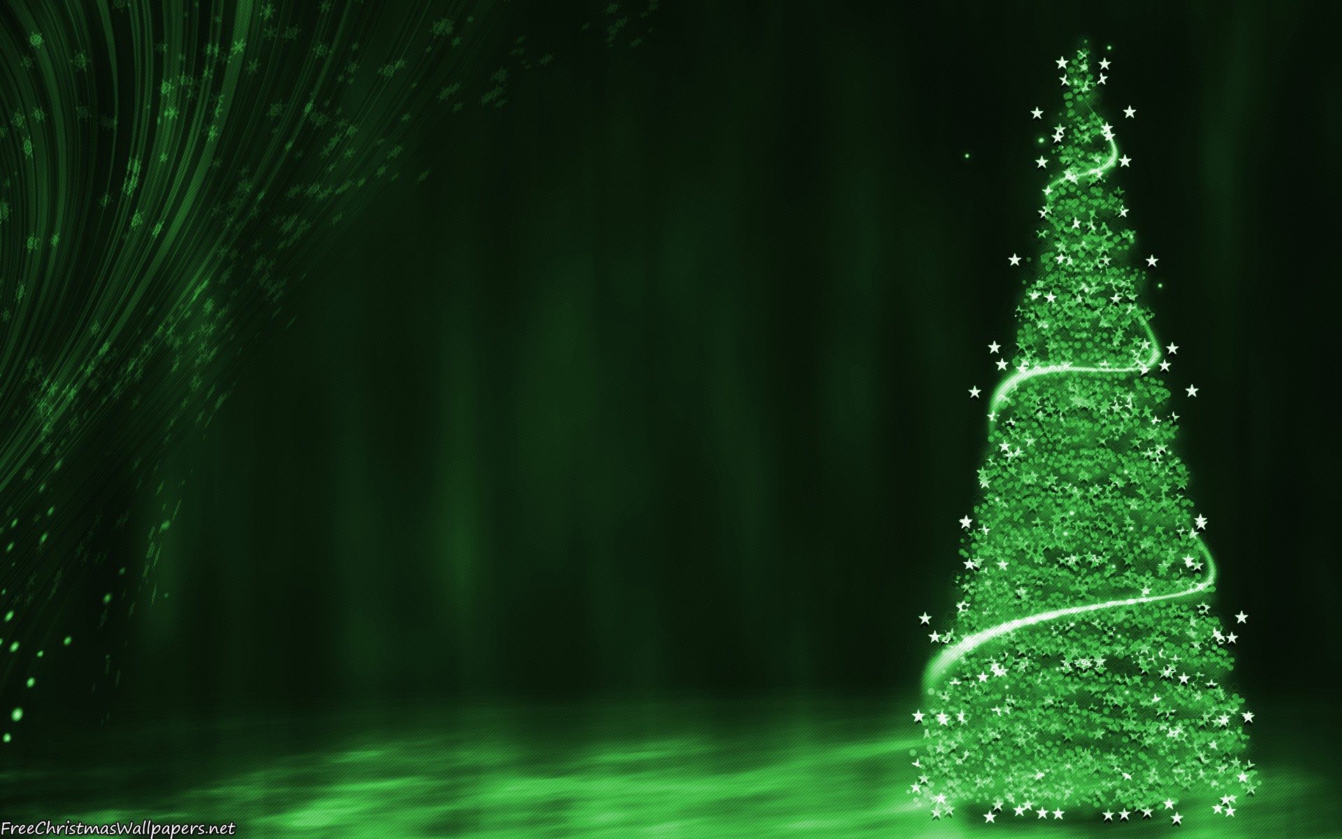 Green Christmas Tree Background Wallpaper