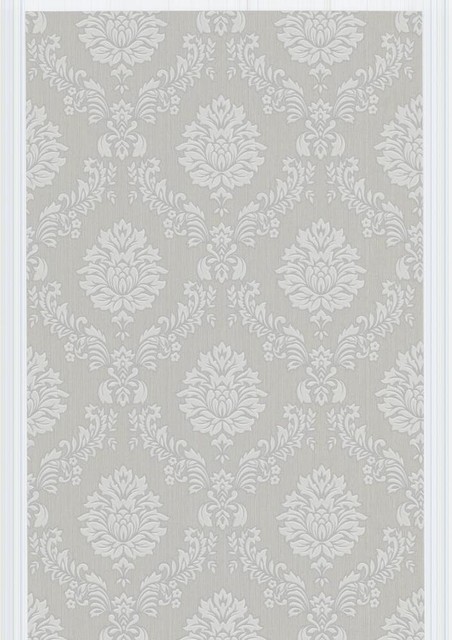 Costello Wallpaper Gray White Contemporary By Design