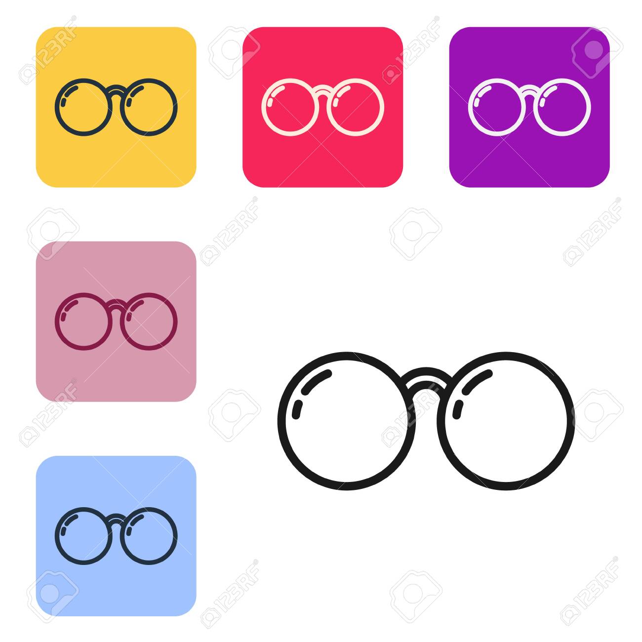 Free download Black Line Glasses Icon Isolated On White Background