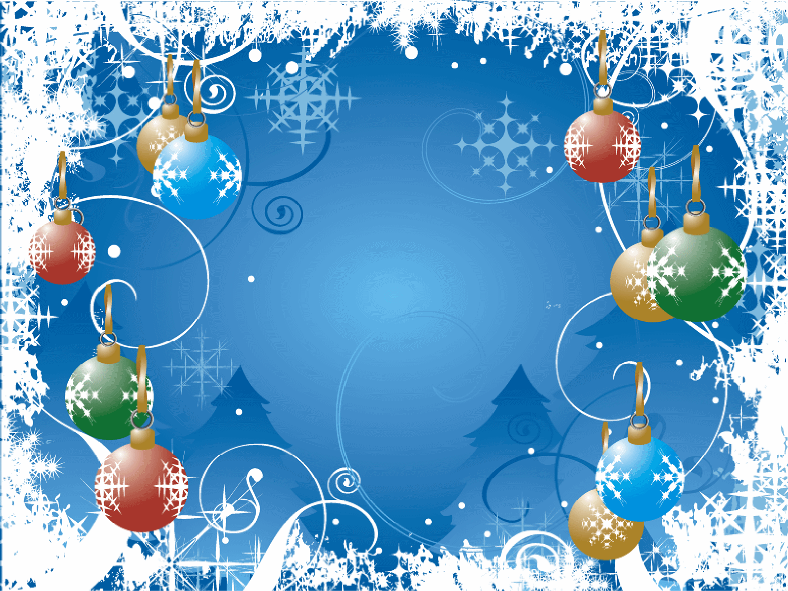 christmas balls wallpaper with blue background