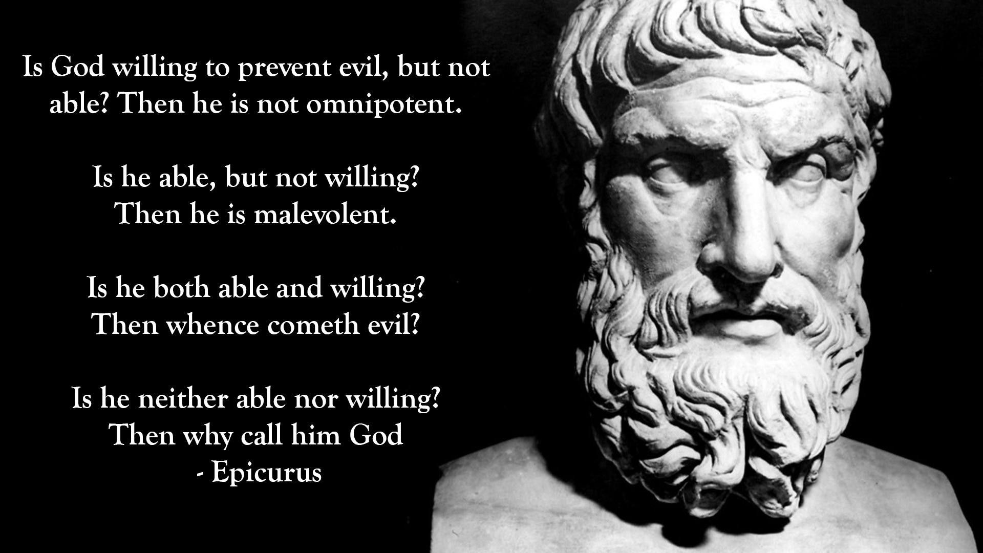 Epicurus Ancient Greek Philosophy Quote God Epicureanism