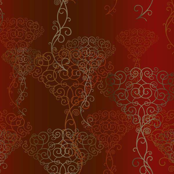 Red Brown Bouquet Vsn211019 Damask Wallpaper Contemporary