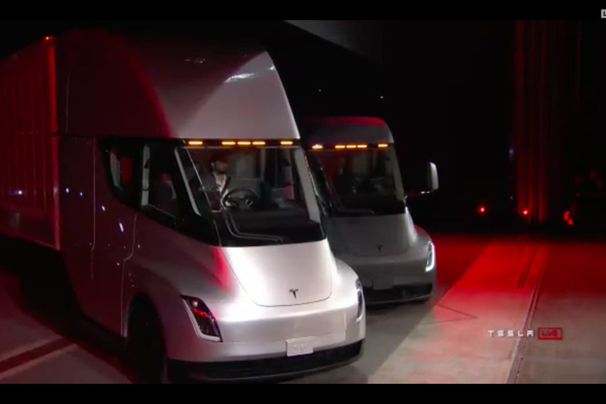 Teslas Elon Musk said the companys new electric semi truck will