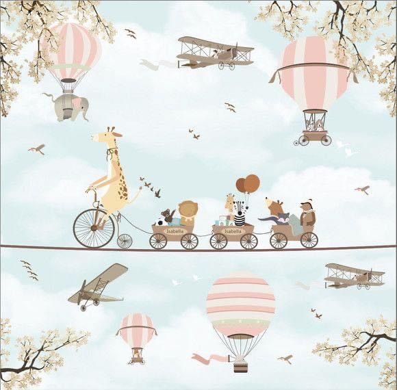 Circus Animals Train Wallpaper