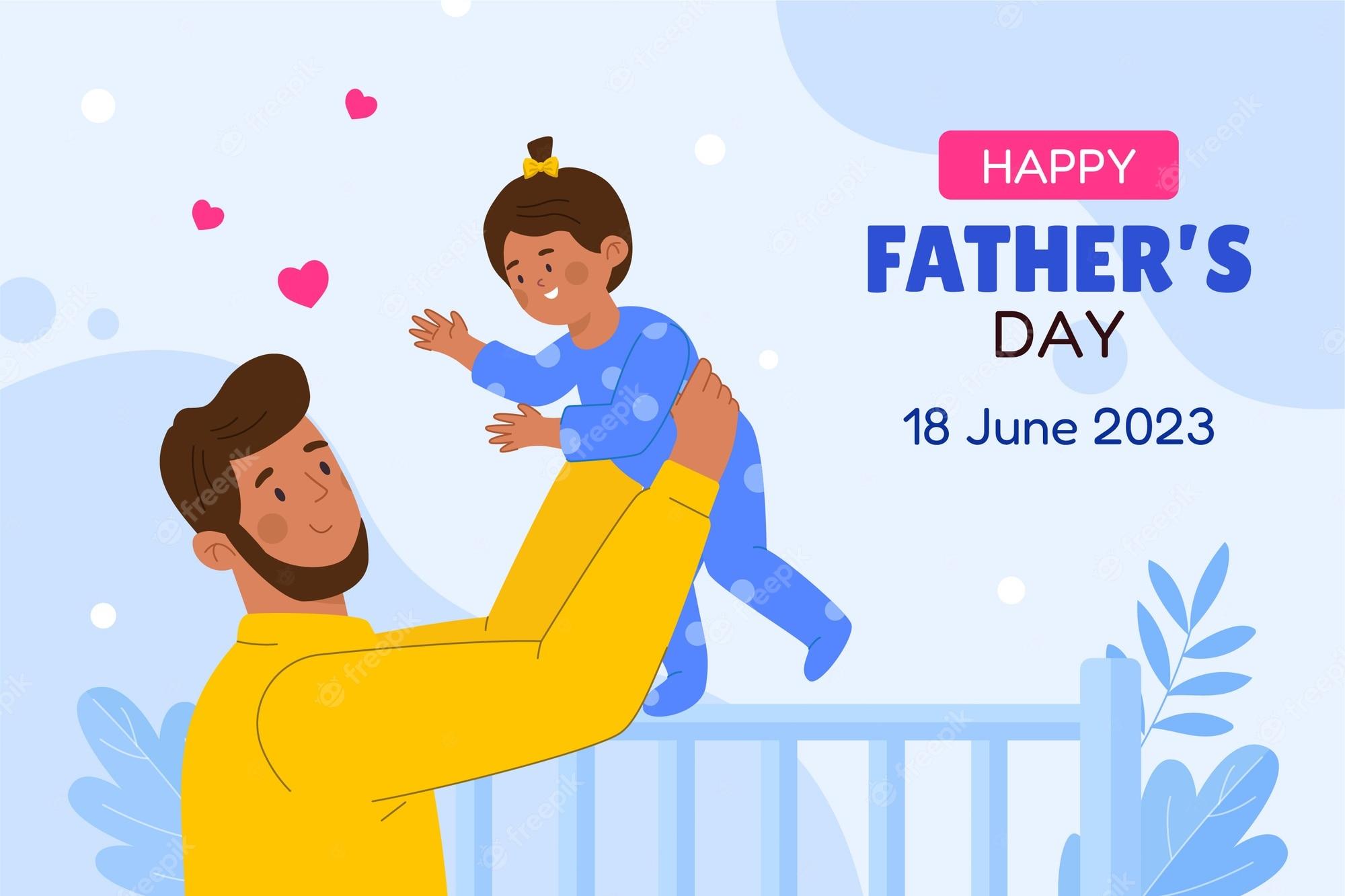 Vector Flat Background For Fathers Day Celebration