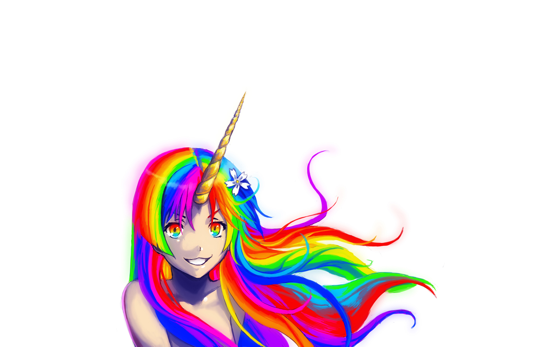 Unicorns Rainbows Wallpaper Bright Soft
