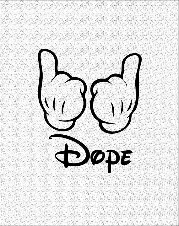 mickey mouse dope hands heart