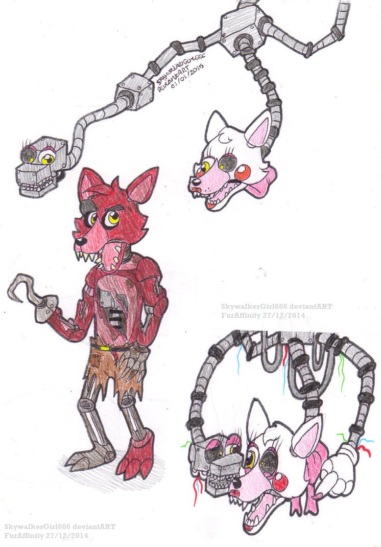 Fnaf Foxy And Mangle By Skywalkergirl666