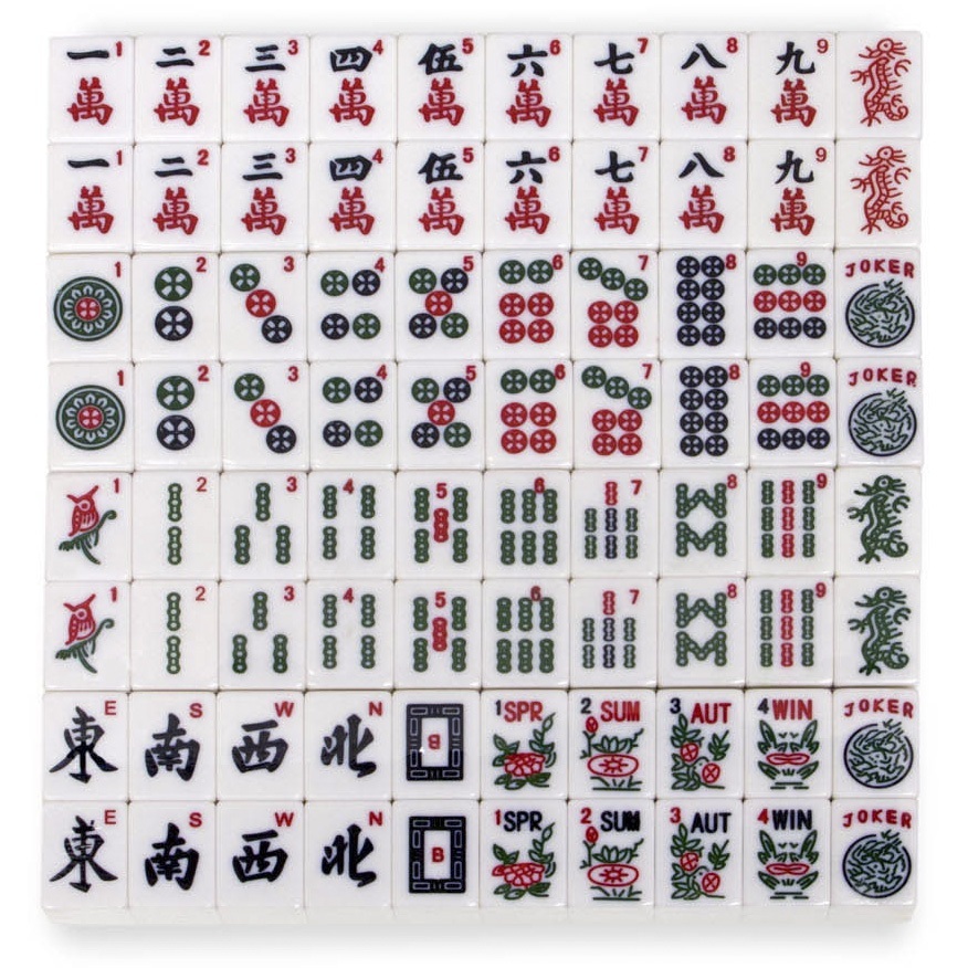 Mahjong Tiles Set Photo Background Wallpaper Image