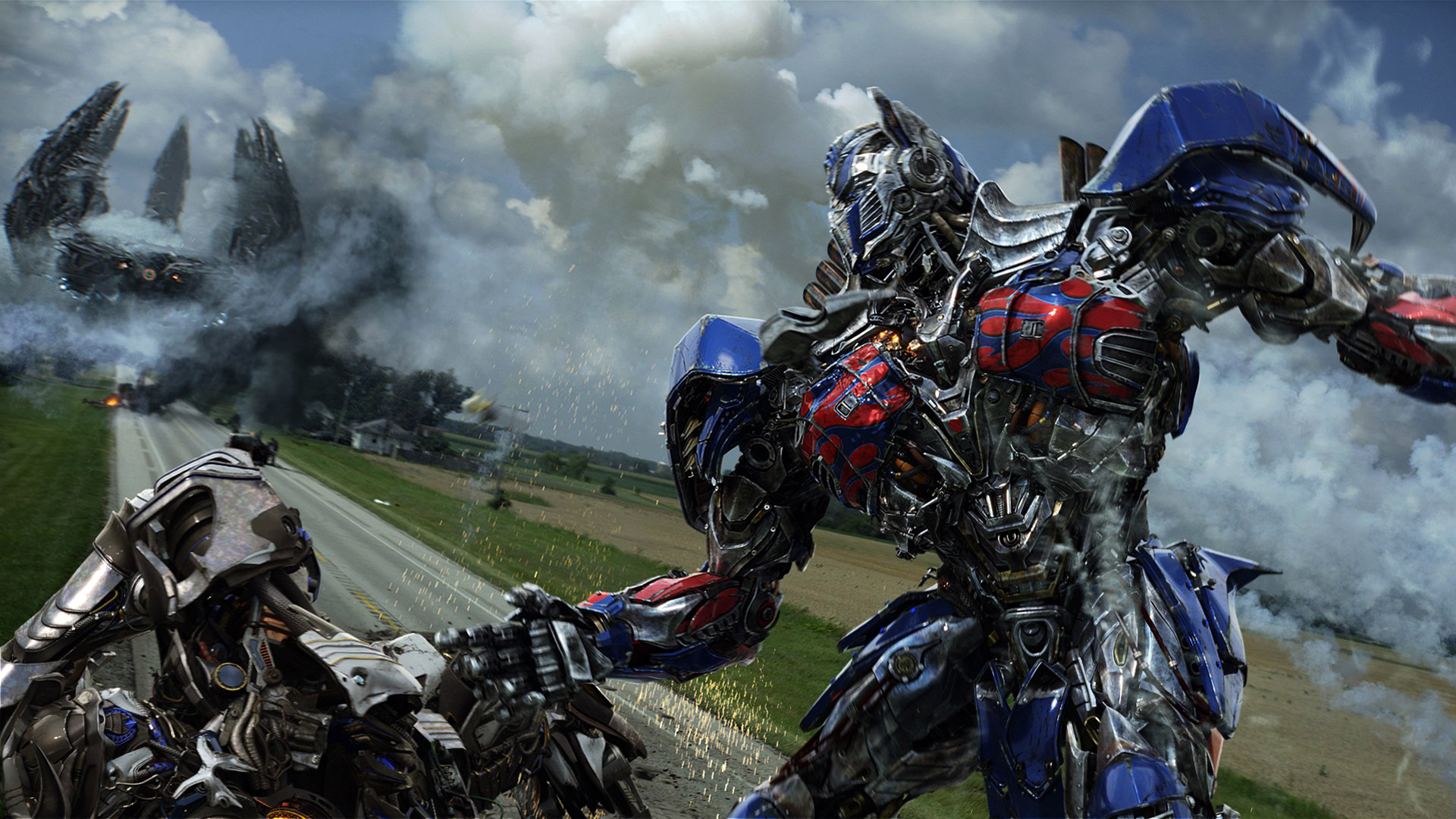 Optimus Fighting Transformers HD Wallpaper