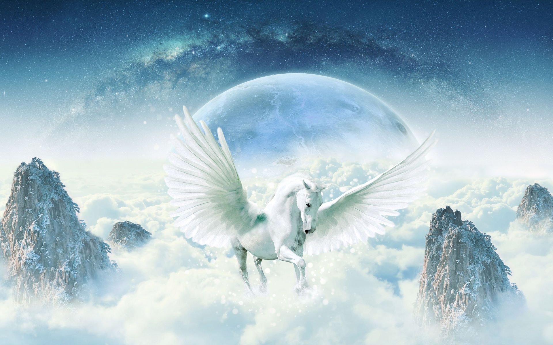 Pegasus In A Fantasy Land Wallpaper