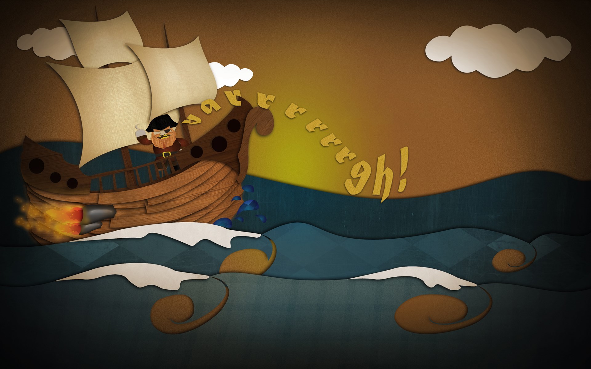 pirate ship art cartoon hd wallpaper   Magic4Wallscom