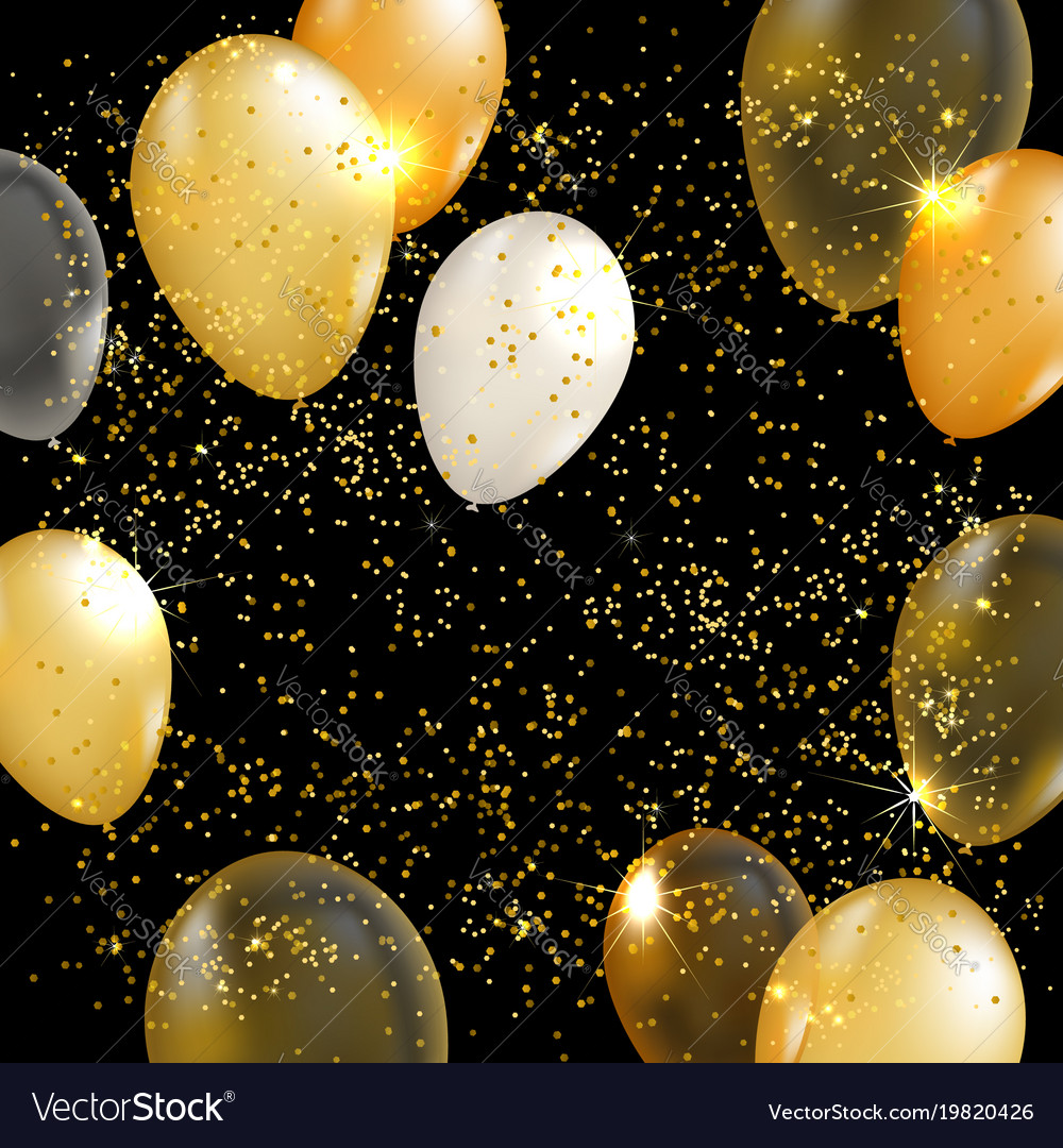 Gold balloon background Royalty Free Vector Image