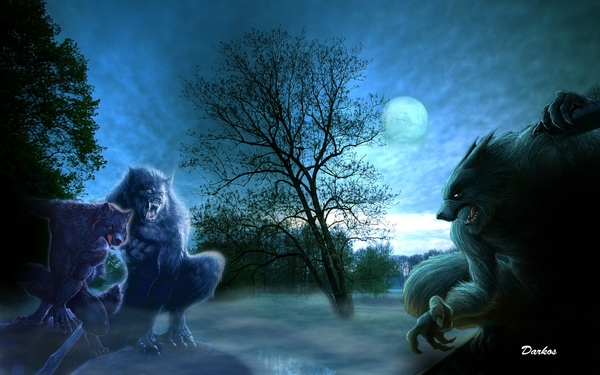 Night Moon Werewolf Wallpaper