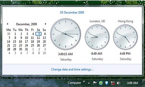 windows desktop clock