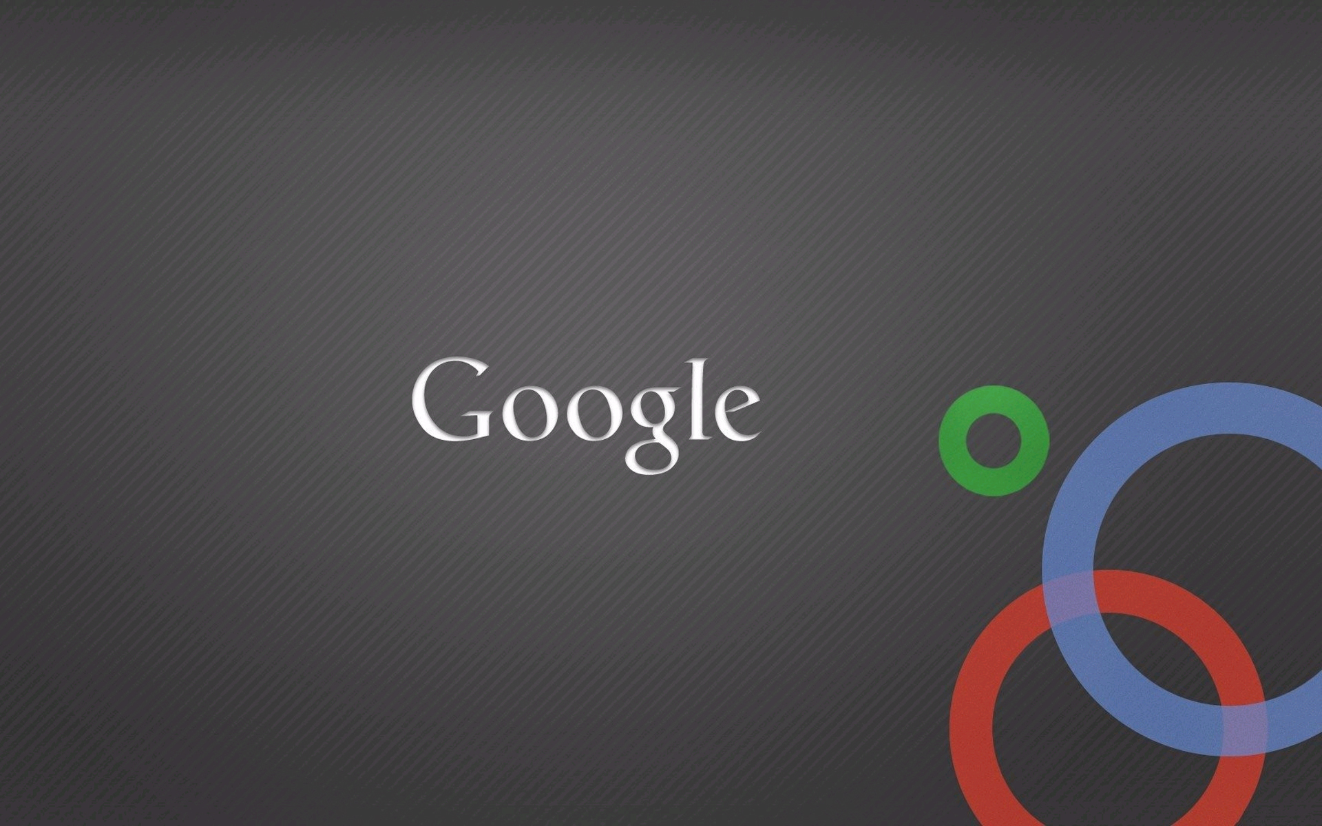 White Google and Three Colorful Circles Background is Grey Clean and