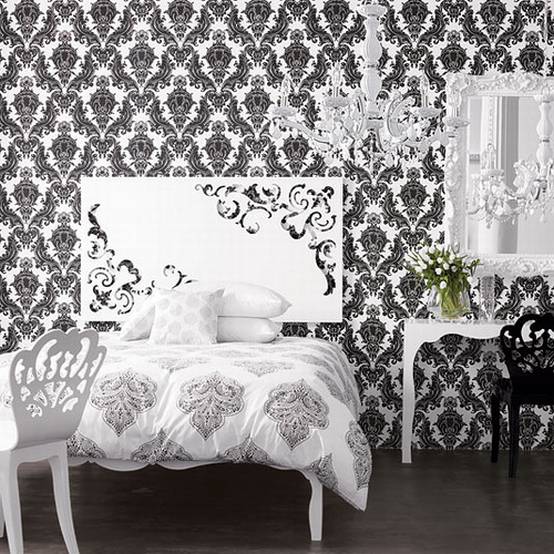 Fresh Decor Black And White Wallpaper Decor For Stylish Room 554x554
