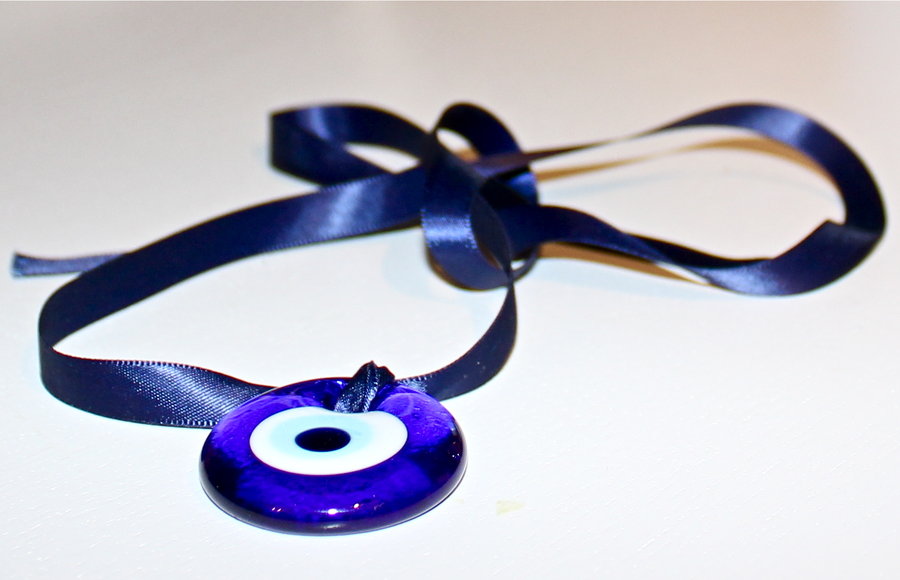 Turkish Evil Eye Wallpaper Blue evil eye ribbon necklace by bje64 on