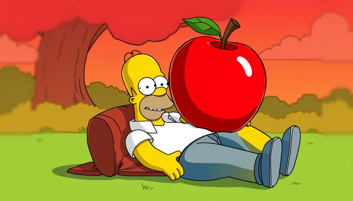 Homer Simpson Apple Wallpaper
