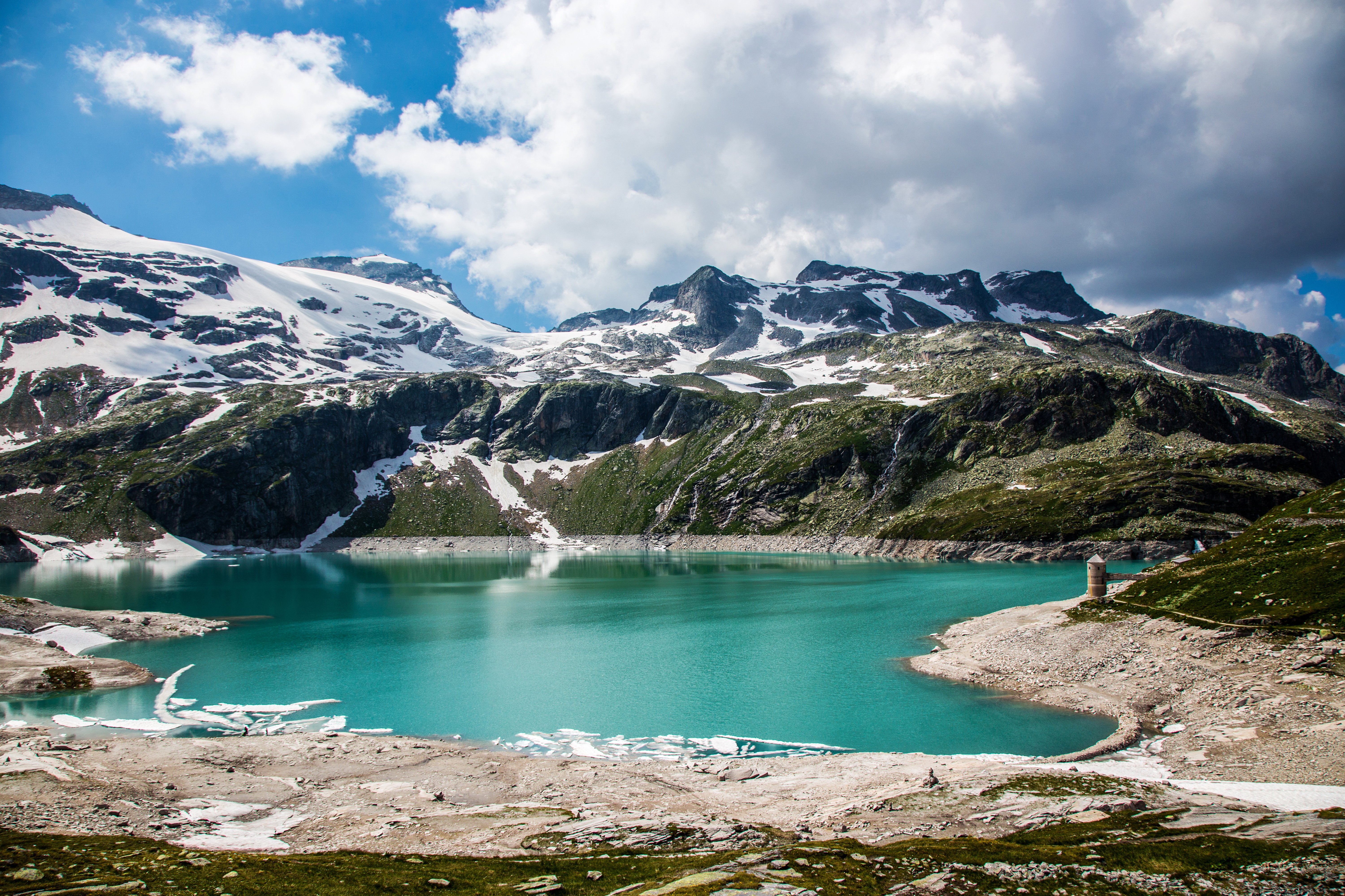 Austria Mountains Lake Alps Nature Wallpaper