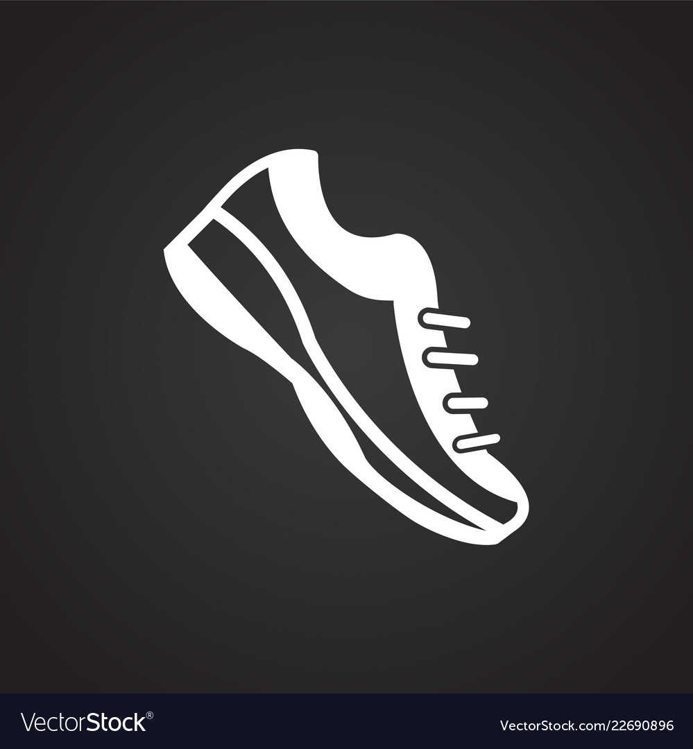 Running Shoes On Black Background Royalty Vector Image