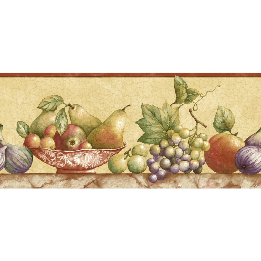 4/" Apples in a basket fruit kitchen prepasted wall border cut out