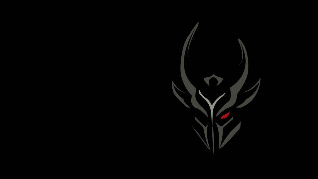 Skyrim Logo Wallpaper Daedric Helmet