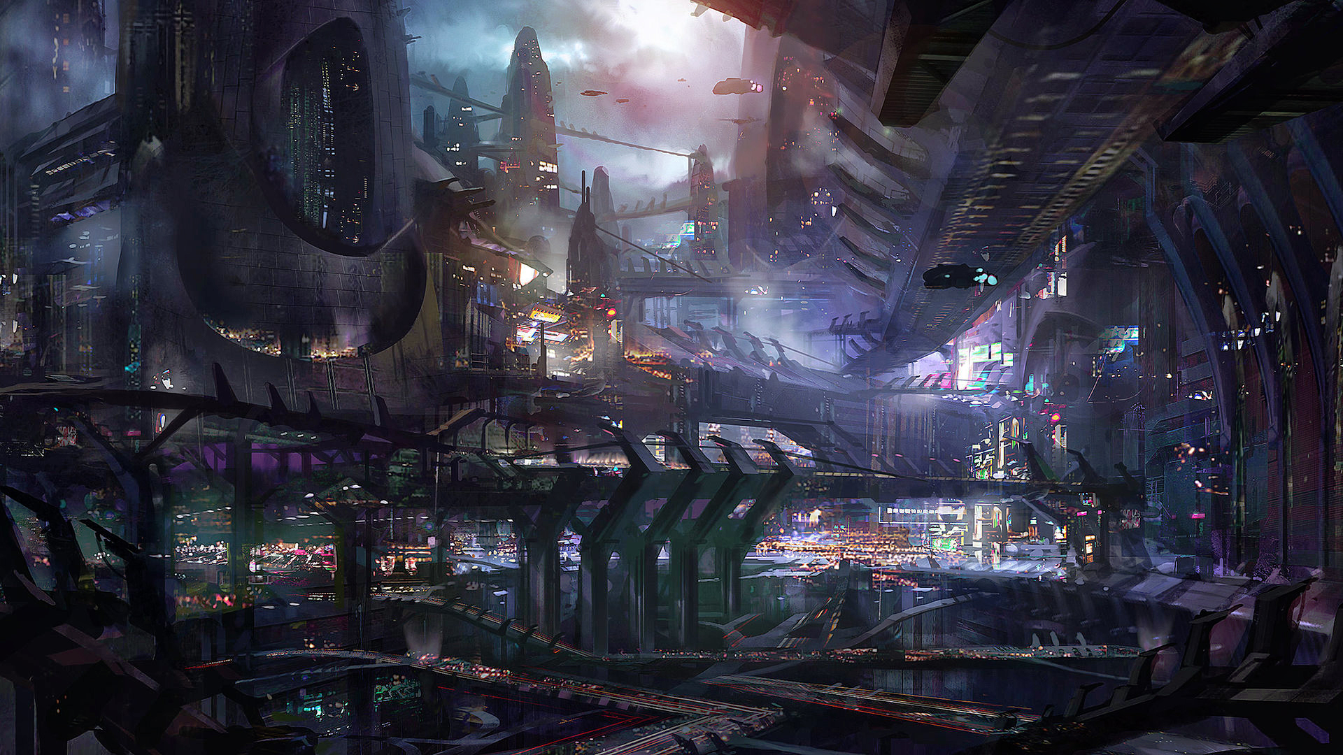 Sci Fi City 1920x1080 1   hebusorg   High Definition Wallpapers