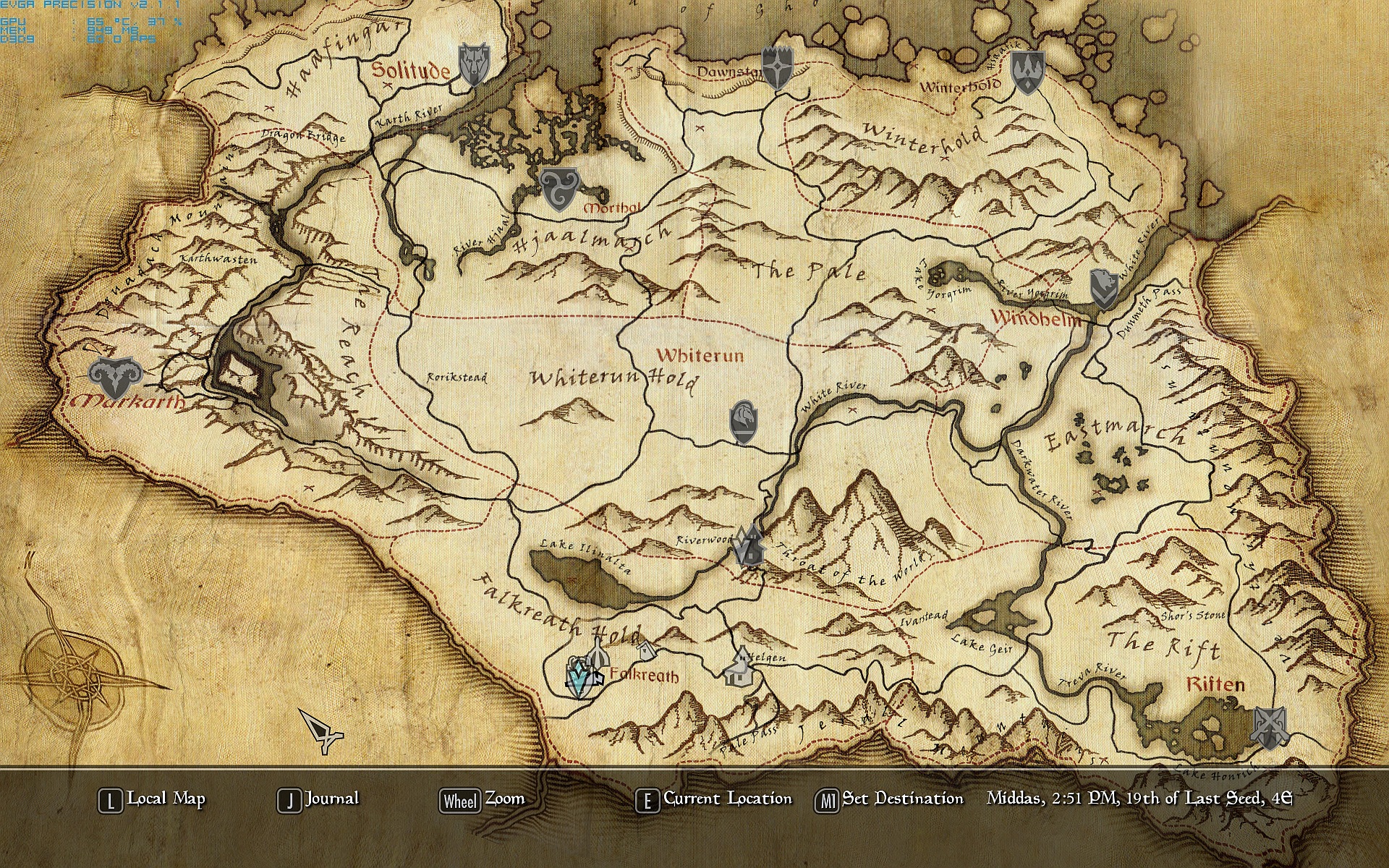 Best Games Wallpaper Skyrim Map