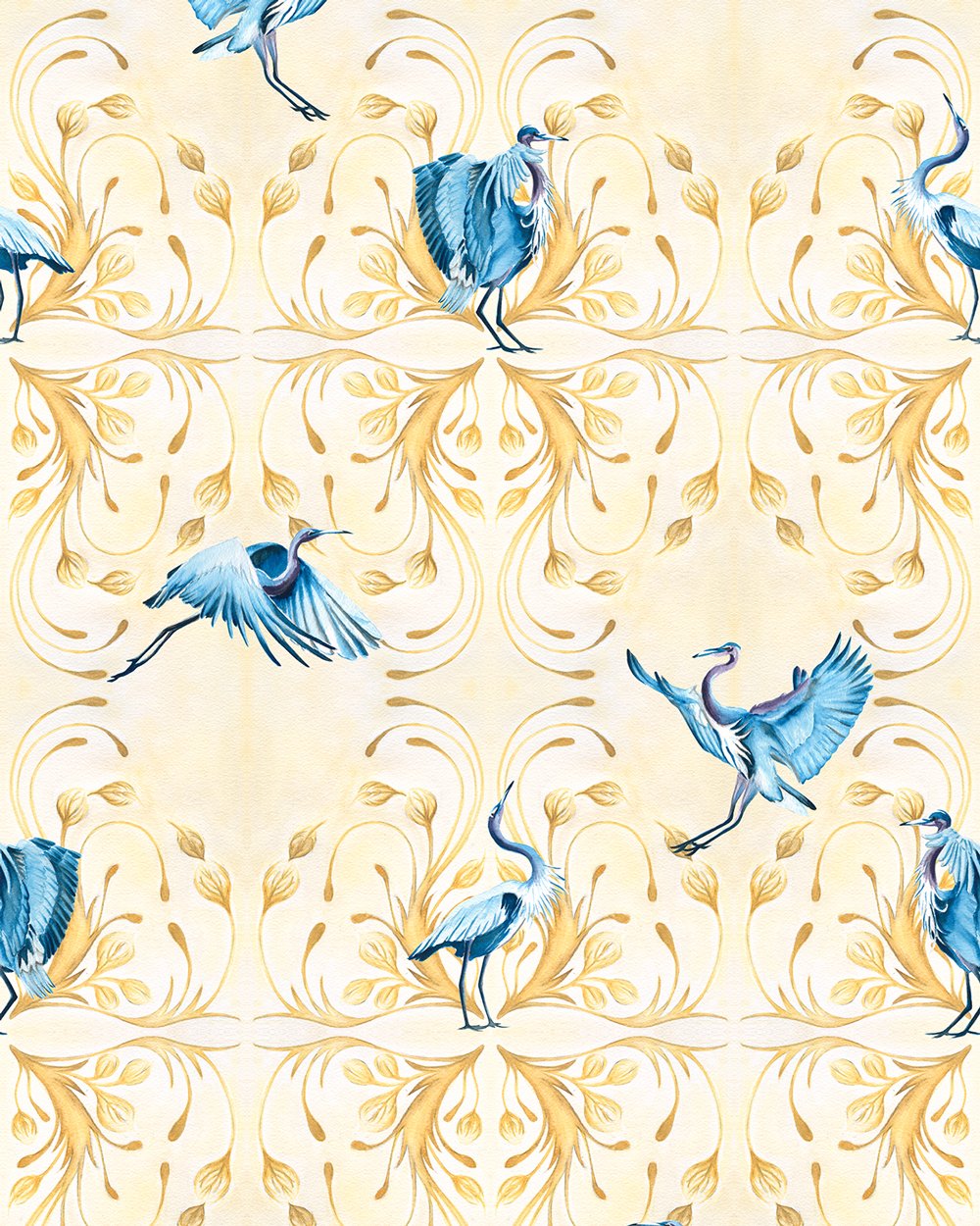 Blue Heron Wallpaper Wall Treatments Home Decor Annie Moran
