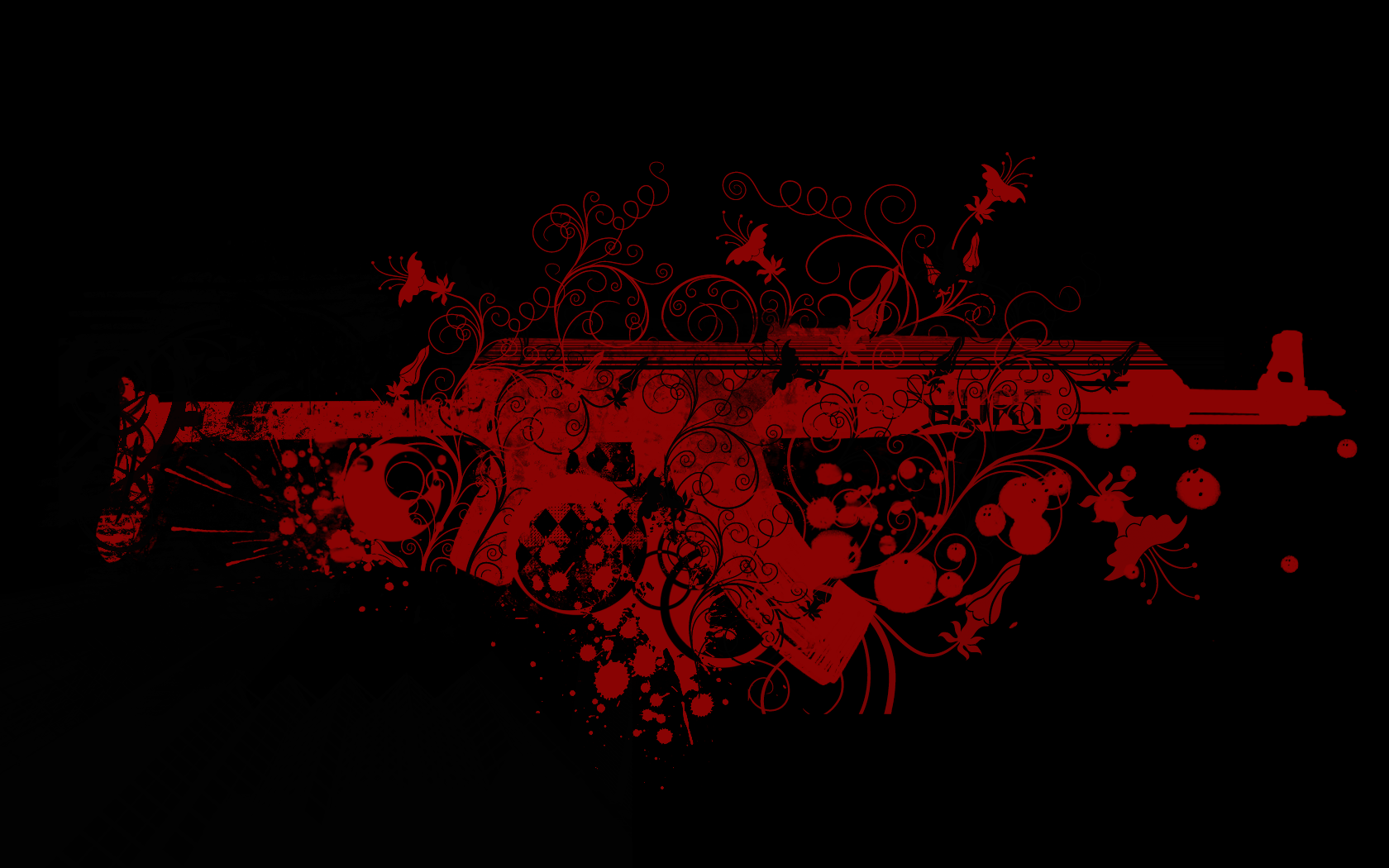 Ak47 Splatter Blood Red Ops Gun Akhere Isdump Thread HD Wallpaper