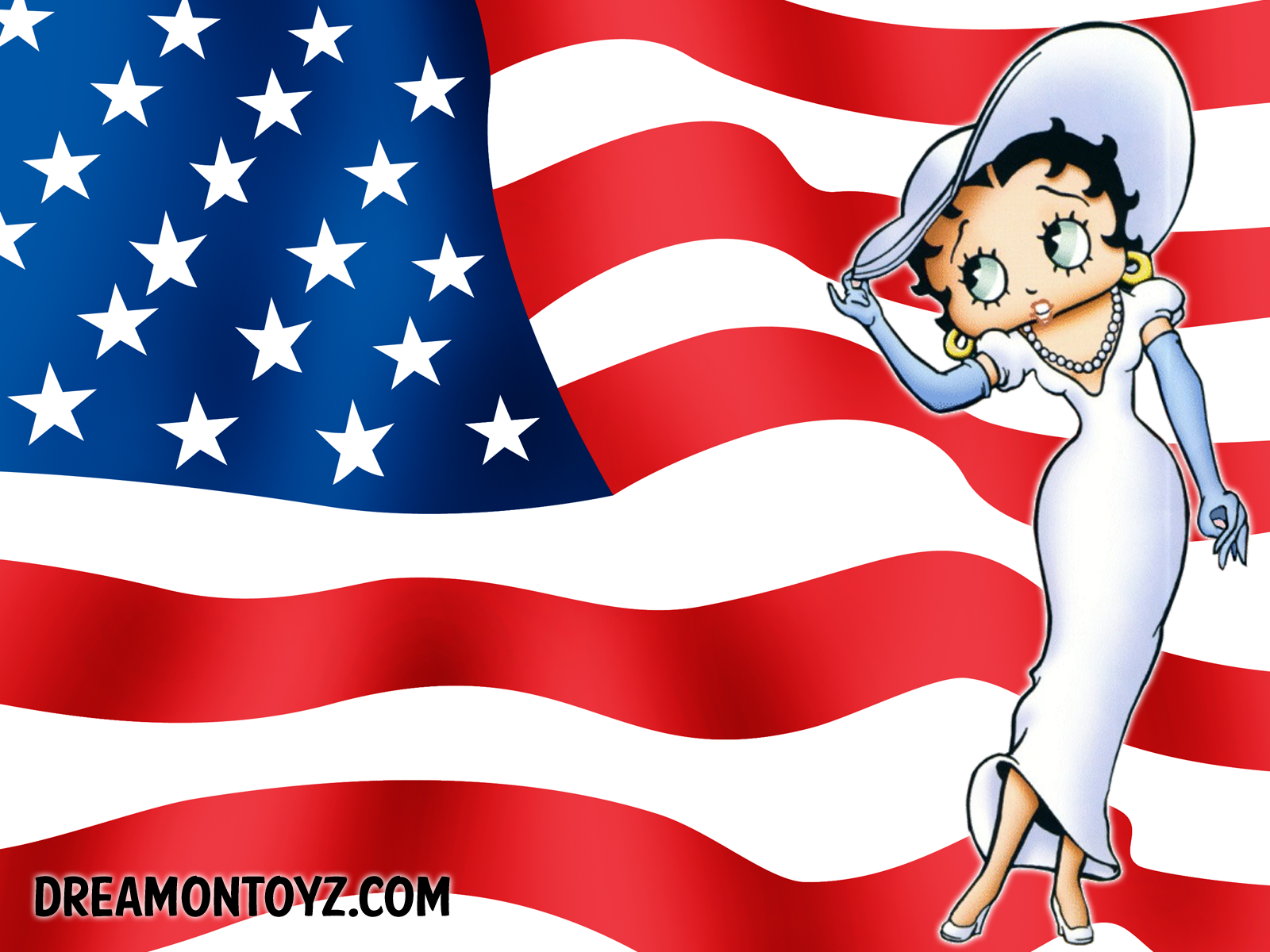 Betty Boop Pictures Archive American Flag Wallpaper
