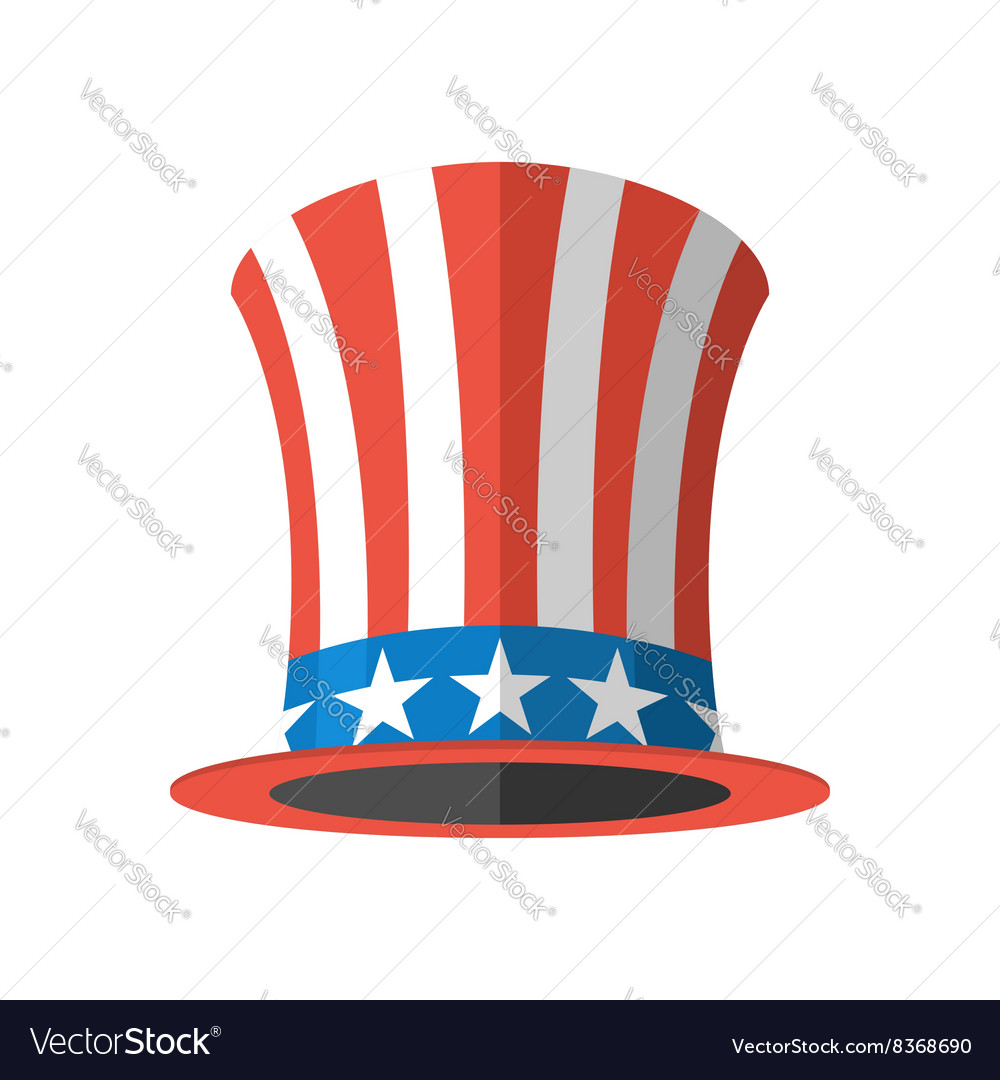 Uncle Sam Hat On White Background Cylinder Vector Image