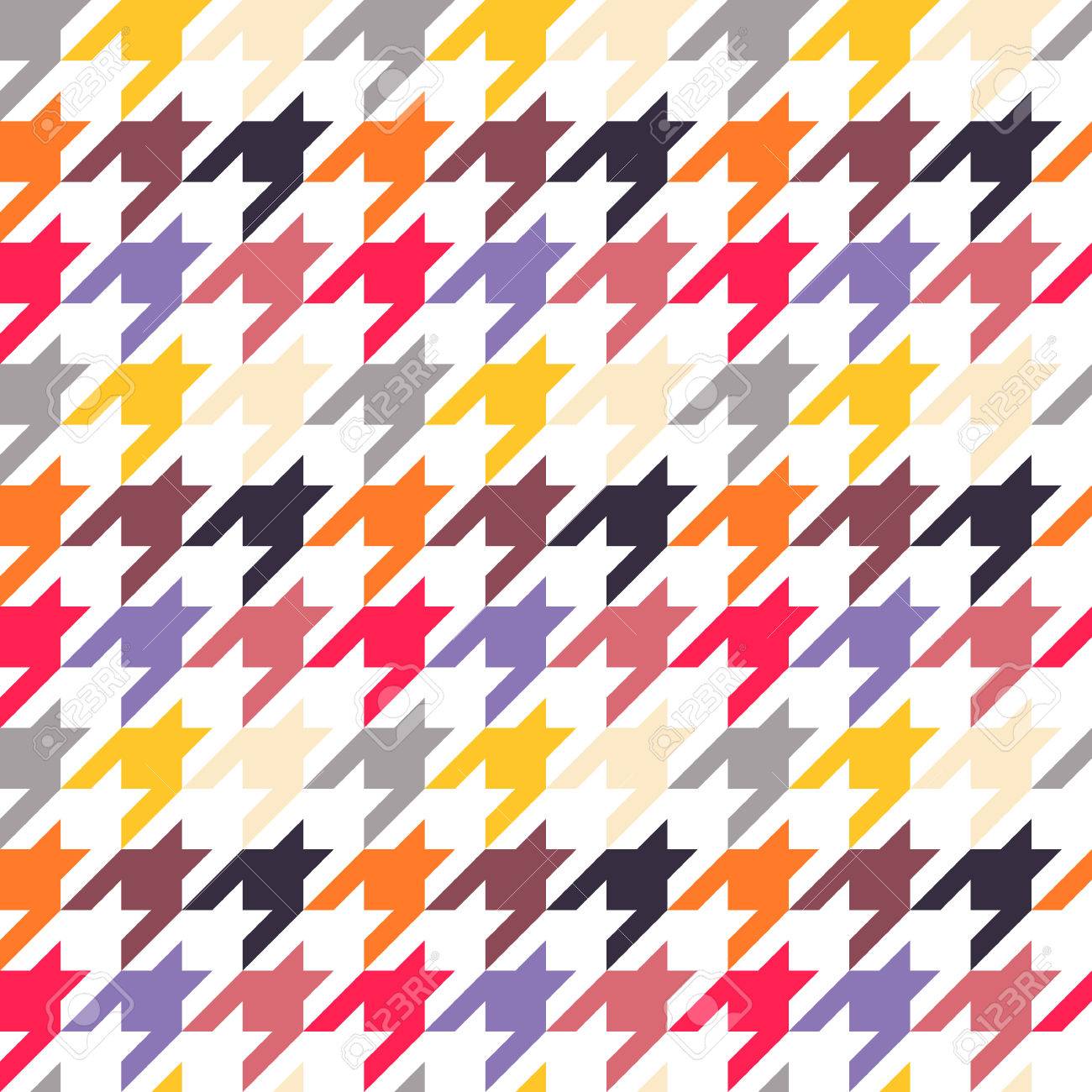 Houndstooth Seamless Pattern Colorful Can Be Used For Wallpaper
