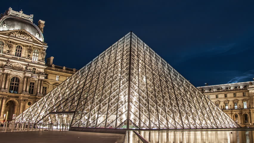Louvre Pyramid Stock Footage Video Shutterstock