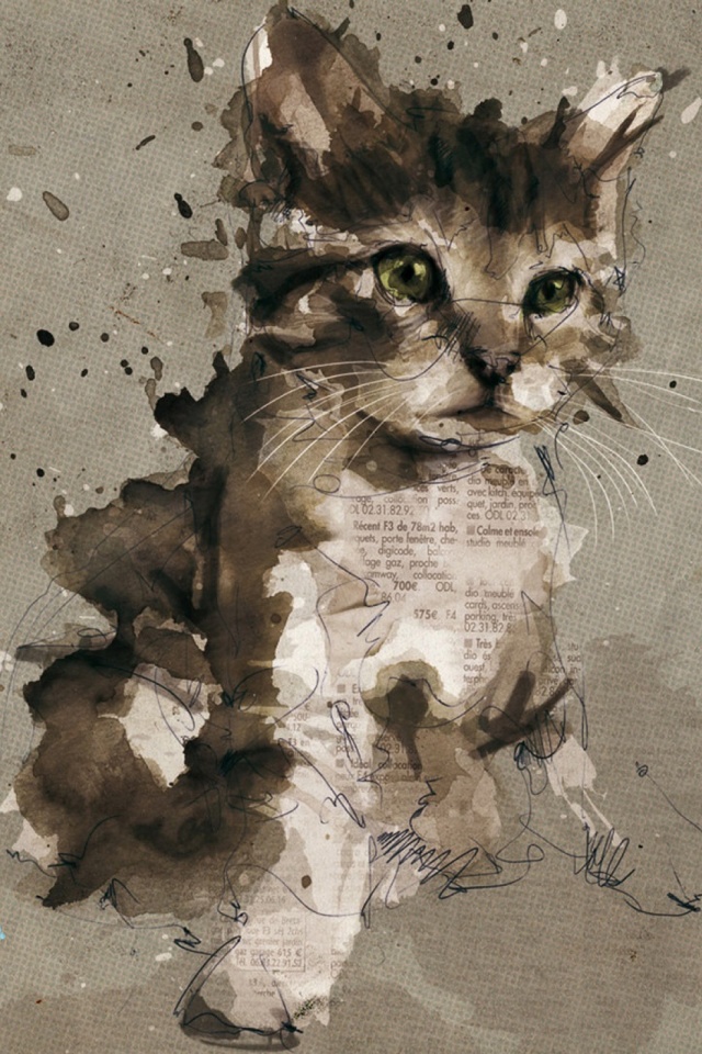 Cat Painting Mobile Wallpaper Mobiles Wall