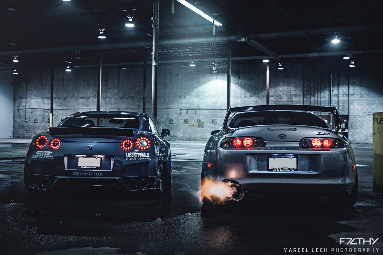 Liberty Walk Gtr And A Mean Looking Toyota Supra Wallpaper