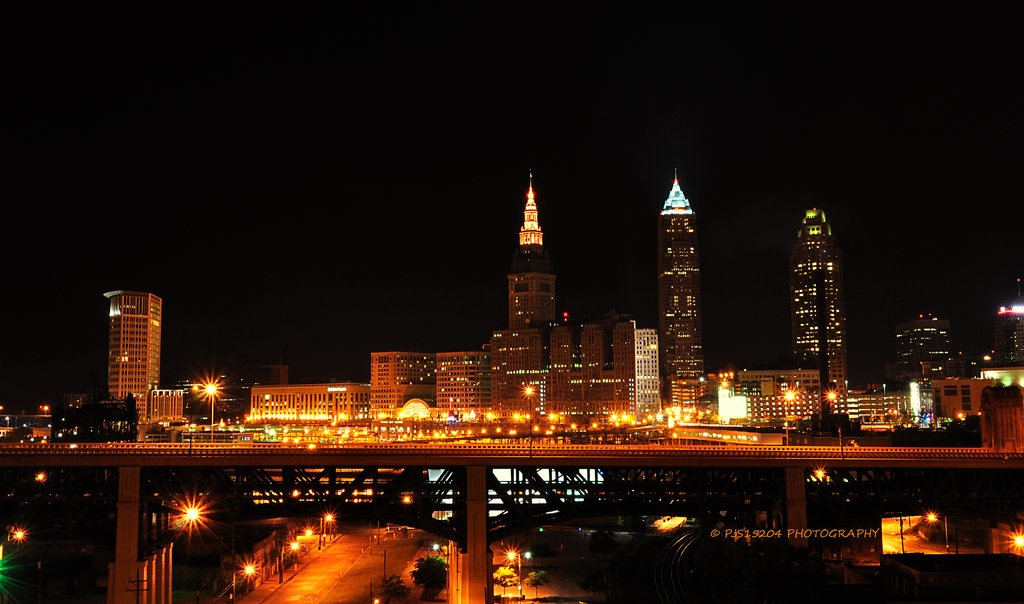 Cleveland Skyline Wallpaper Ohio V By