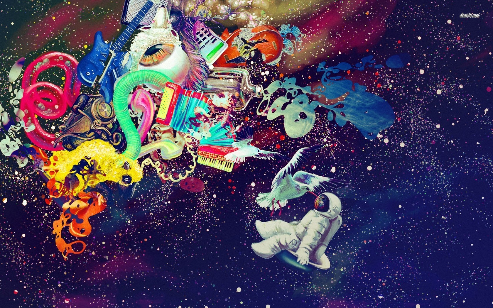 space wallpaper 1280x800 Astronaut in artistic space wallpaper