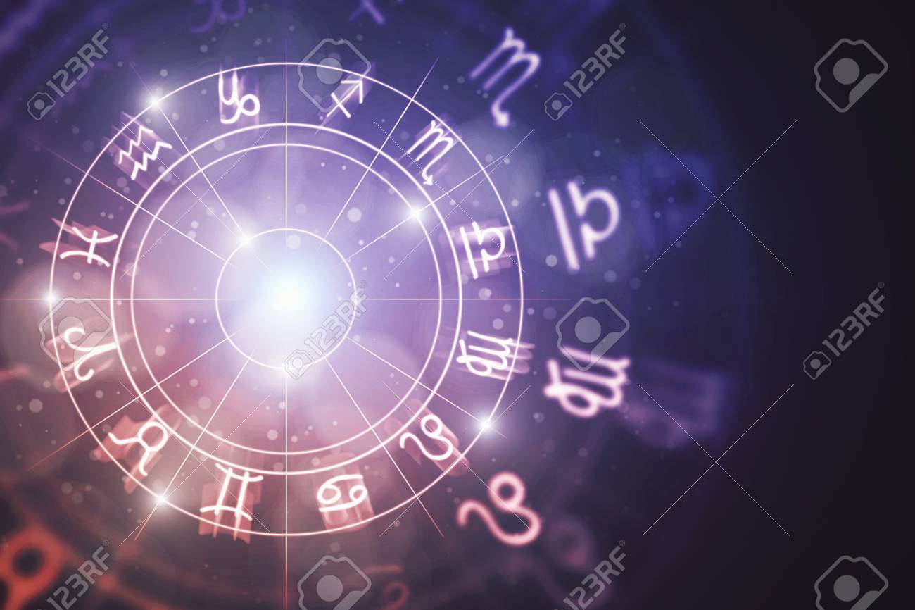 Creative Glowing Astrologic Zodiac Horoscope Background Astrology