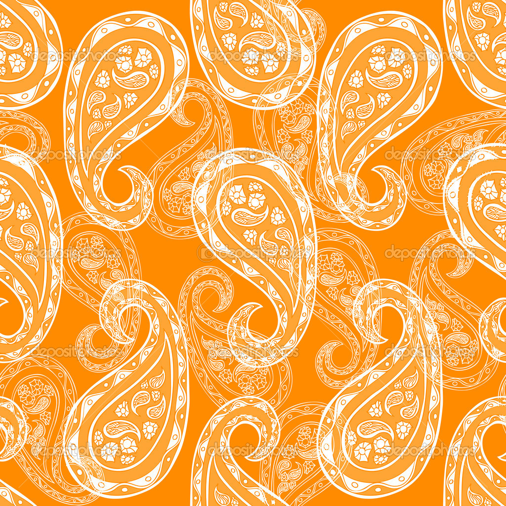 Seamless Vintage Wallpaper Pattern Orange