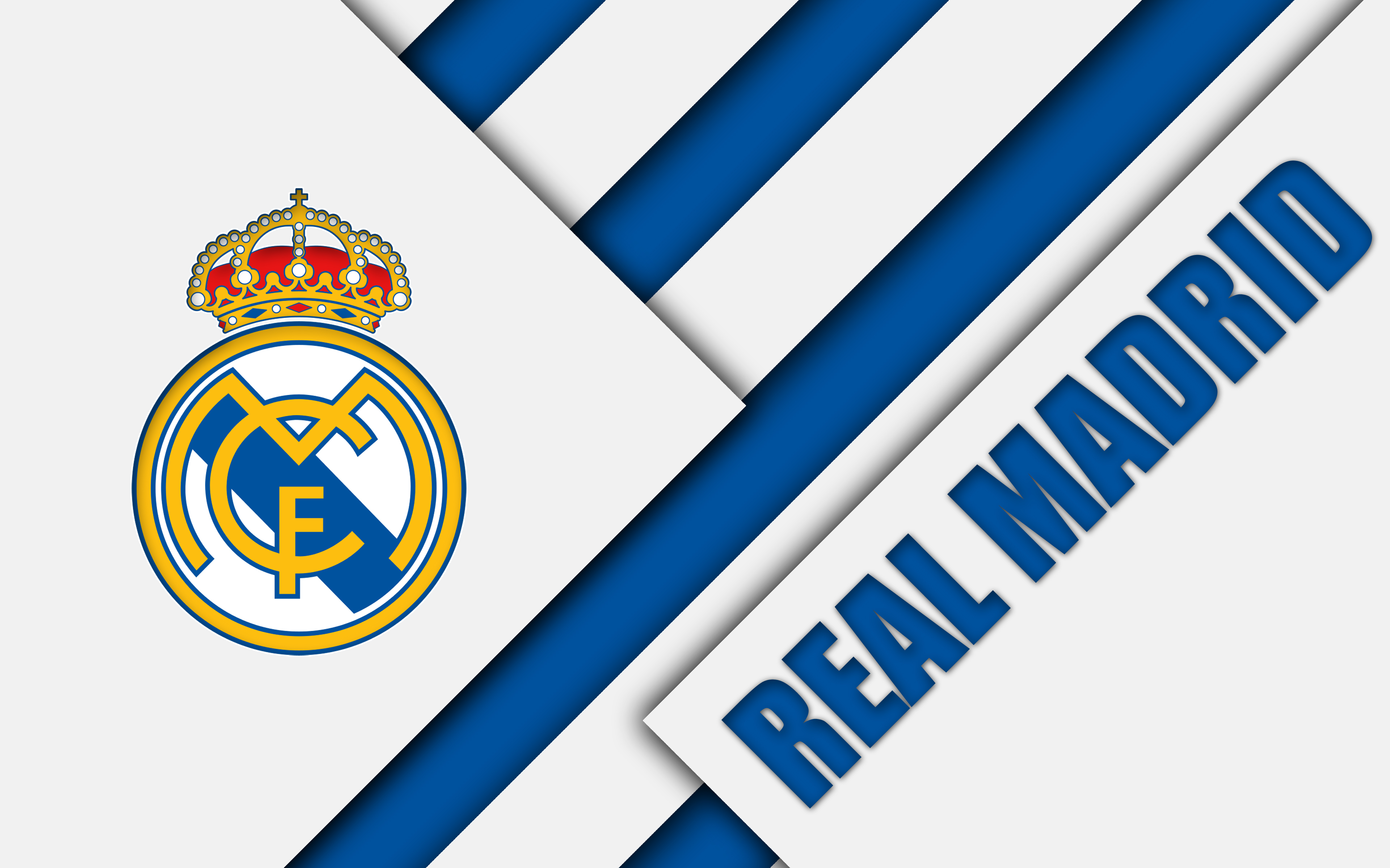Real Madrid 4k Wallpaper: Modern geometric design with club crest