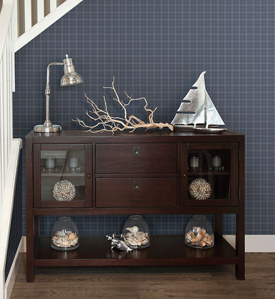 2604 21205 Navy Nautical Plaid   Meridian   Wallpaper by Beacon House