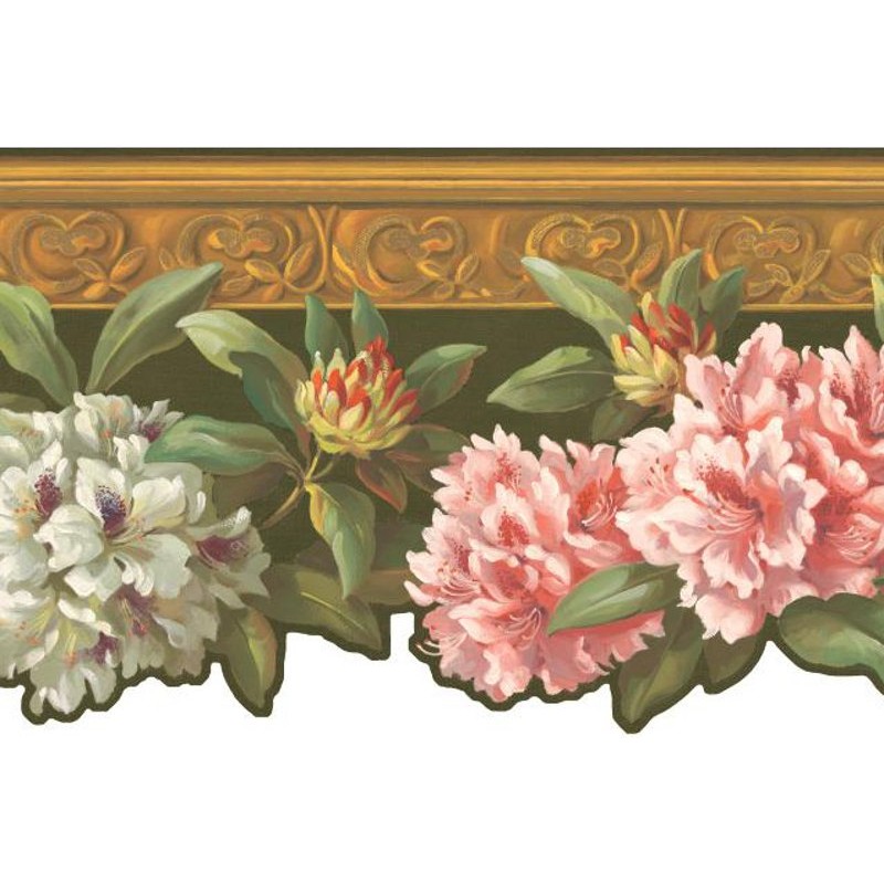 Free download Wallpaper Border Botanical Rhododendron Die cut Border