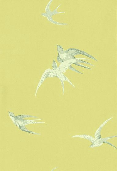 Swallows By Sanderson Lime Wallpaper Direct