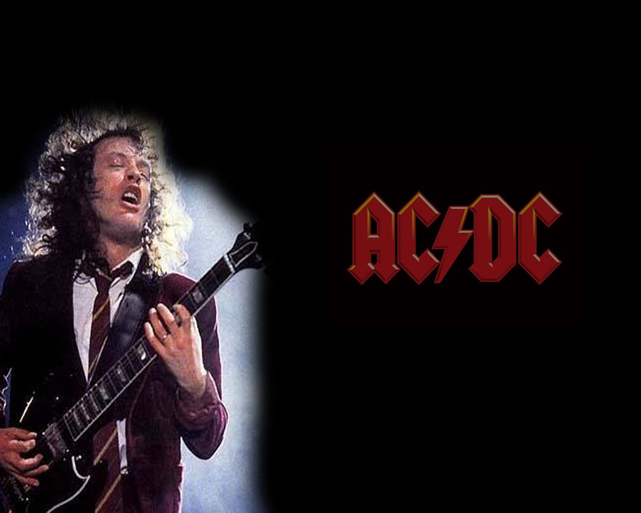 Acdc Logo And Angus Young Wallpaper