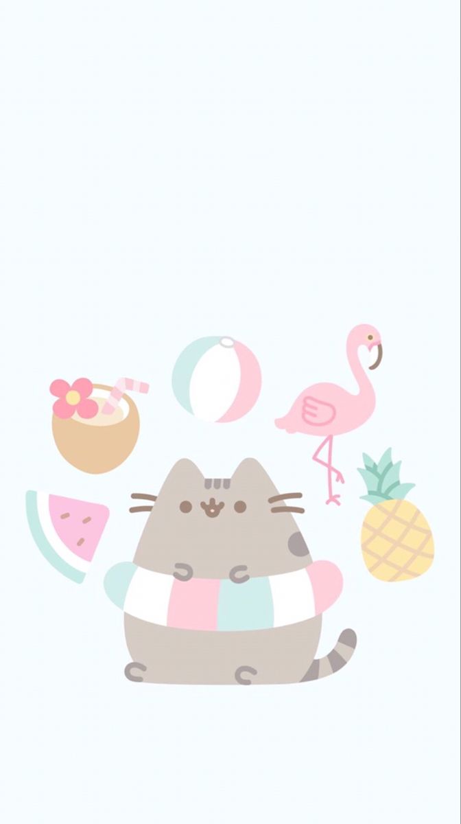 Tropical Pusheen Cute Cat Wallpaper Phone