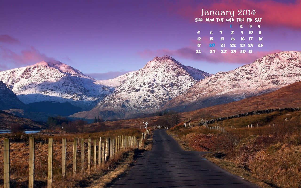 January HD Wallpaper Calendar Introversion Effect